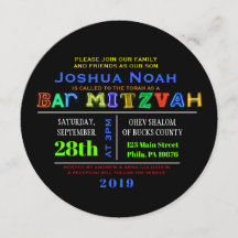 IT'S ELECTRIC! NEON GLOW  Bar Mitzvah Invitation