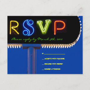 IT'S ELECTRIC!  NEON SIGN Bar Mitzvah Reply Card