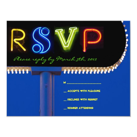 IT'S ELECTRIC! NEON SIGN Bar Mitzvah Reply Card