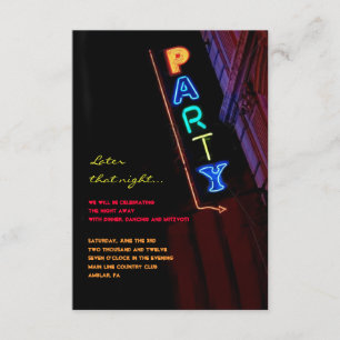IT'S ELECTRIC!  NEON SIGN Bar Mitzvah Reply Card