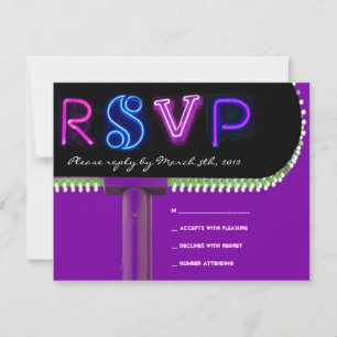 IT'S ELECTRIC!  NEON SIGN Sweet Sixteen Reply Card