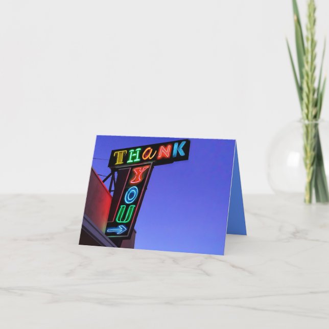 IT'S ELECTRIC!  NEON SIGN Thank You Card (Front)