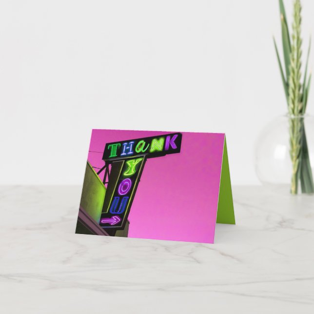 IT'S ELECTRIC!  NEON SIGN Thank You Card (Front)