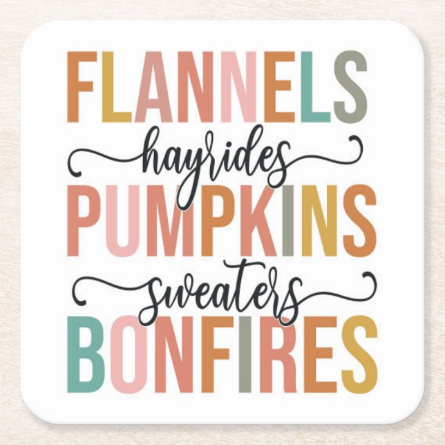 It's Fall Again Square Paper Coaster (Front)