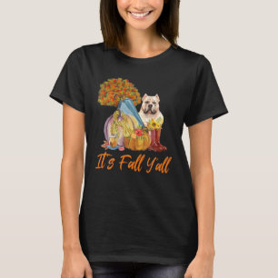 Its Fall Y All American Bulldog Owner Cute Autumn T-Shirt