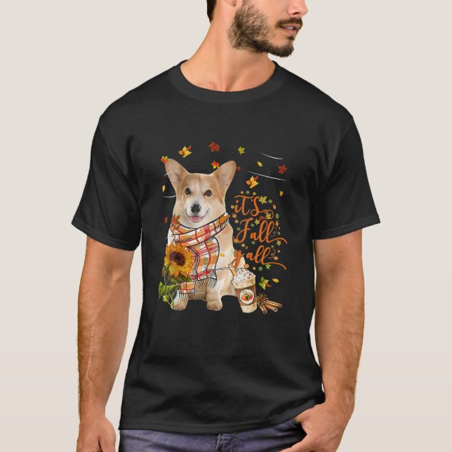 It's Fall Y All Corgi Dog Thanksgiving Halloween T-Shirt (Front)