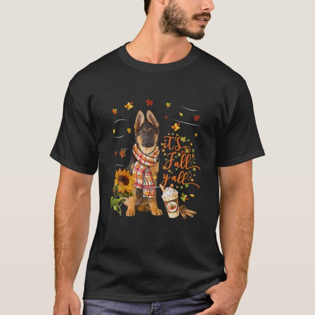 It's Fall Y All German Shepherd Dog Thanksgiving T-Shirt (Front)