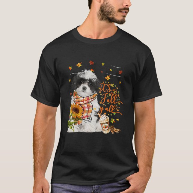 It's Fall Y All Havanese Dog Thanksgiving T-Shirt (Front)