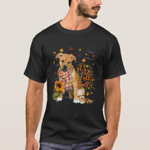 It's Fall Y All Pitbull Boxer Mix Dog Thanksgiving T-Shirt