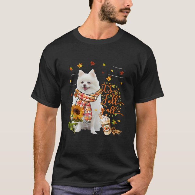 It's Fall Y All Pomeranian Dog Thanksgiving T-Shirt (Front)