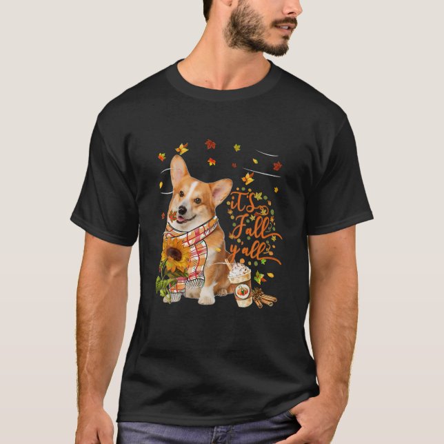 It's Fall Y All Welsh Corgi Dog Thanksgiving T-Shirt (Front)