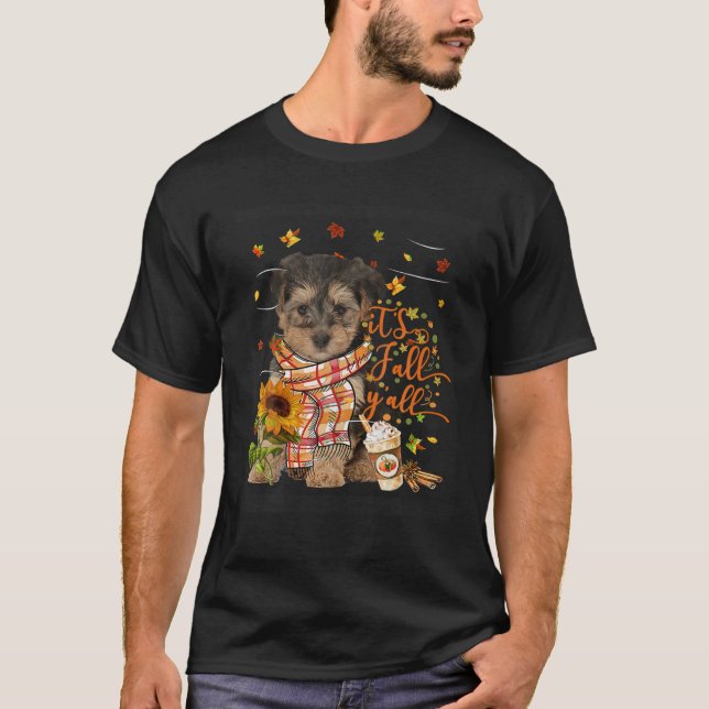 It's Fall Y All Yorkipoo Dog Thanksgiving T-Shirt (Front)