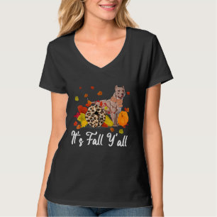 It's Fall Y'all American Bully Dog  Thanksgiving d T-Shirt