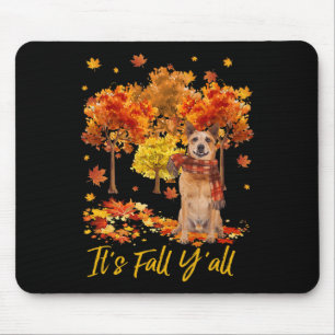 It's Fall Yall Australian Cattle Dog Tree Pumpkin Mouse Mat