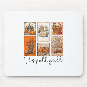 It's Fall Y'all Autumn Pumpkin Season Halloween Th Mouse Mat