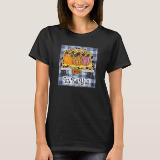 It's Fall Y'all Autumn Pumpkin Truck Leopard Thank T-Shirt