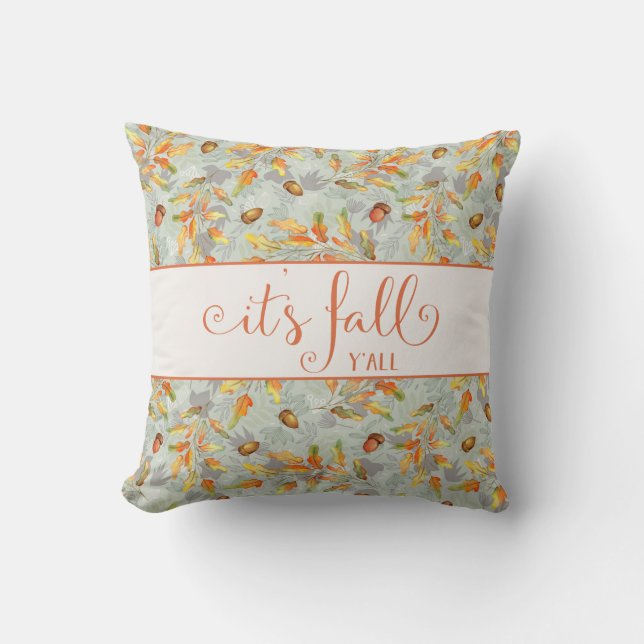it's fall y'all Autumn typography Cushion (Front)