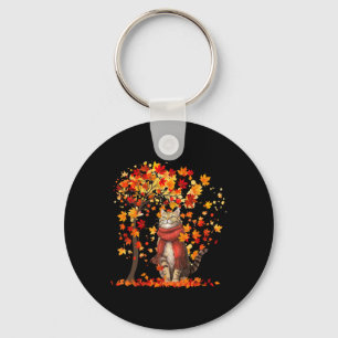 It's Fall Y'all Cat Leaf Fall Tree Hello Autumn Th Key Ring