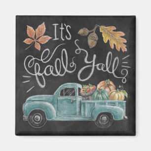 It's Fall Y'all - Chalkboard Truck Magnet