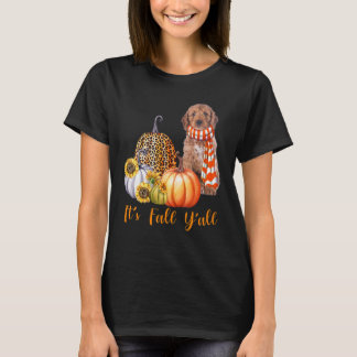 It's Fall Y'all Cockapoo Dog Leopard Pumpkin Fall T-Shirt