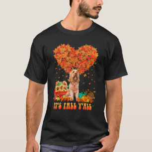 It's Fall Y'all Cockapoo Dog Pumpkin Autumn Tree L T-Shirt