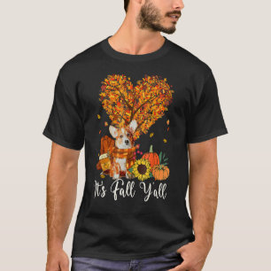 It's Fall Y'all Corgi Dog Thanksgiving Halloween T-Shirt