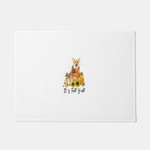 It's Fall Y'all Corgi Pumpkin Thanksgiving Doormat