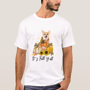 It's Fall Y'all Corgi Pumpkin Thanksgiving T-Shirt