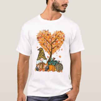 It's Fall Y'all Cute Gnomes Pumpkin Autumn Tree Fa T-Shirt