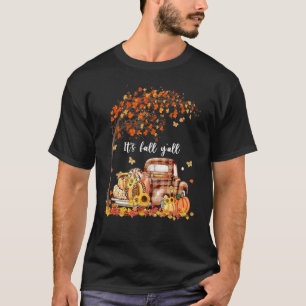 It's Fall Y'all Cute Gnomes Pumpkin Truck Thanksgi T-Shirt