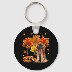 It's Fall Y'all Cute Leonberger Autumn Tree Fall L Key Ring