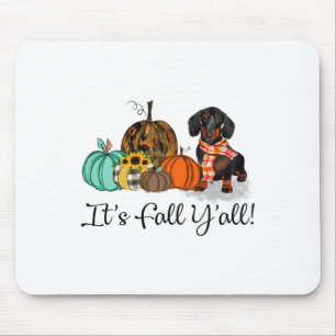 It's Fall Y'all Dachshund Pumpkin Dog Halloween Co Mouse Mat
