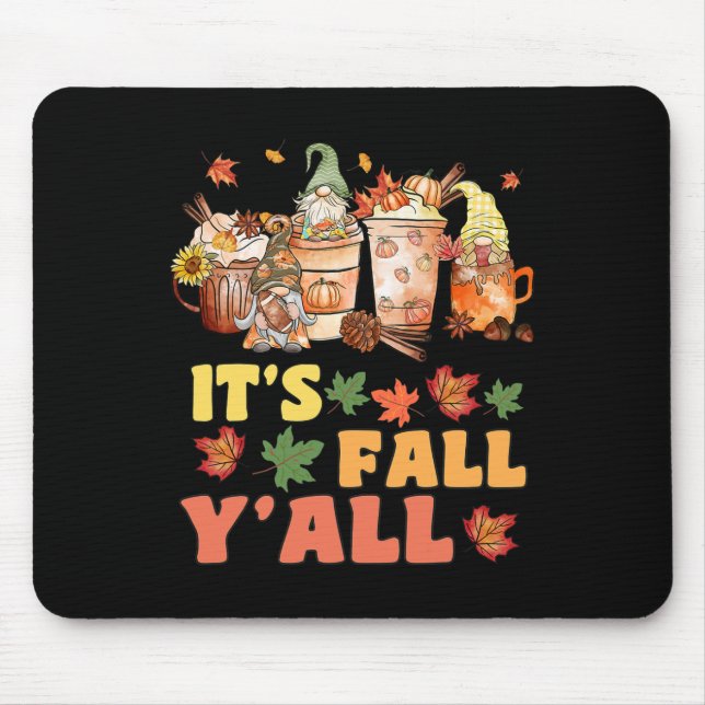 It's Fall Y'all Football Gnome Happy Fall Y’all Wo Mouse Mat (Front)