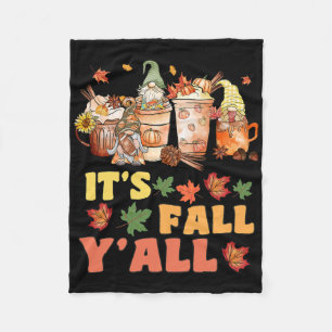 It's Fall Y'all Footbyll Gnome Happy Fall Y’all Wo Fleece Blanket