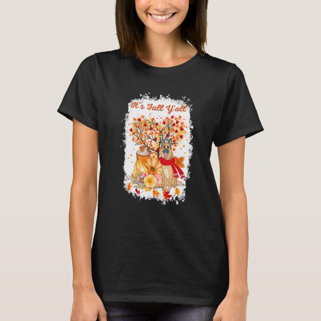 It's Fall Y'all German Shepherd Dog Halloween Than T-Shirt (Front)
