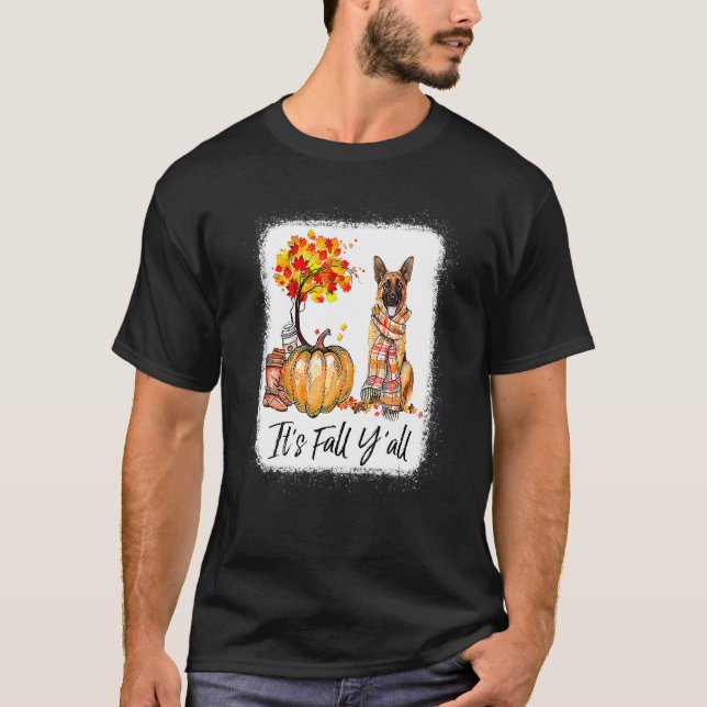 It's Fall Y'all German Shepherd Dog Halloween Than T-Shirt (Front)