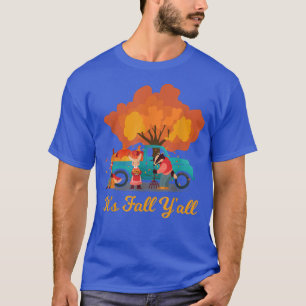 Its Fall Yall Gnome Dwarf Autumn Leaves Fall Pumpk T-Shirt