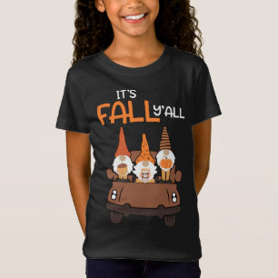 It's Fall Y'all Gnomes Gnome Elves Elf Autumn Leav T-Shirt