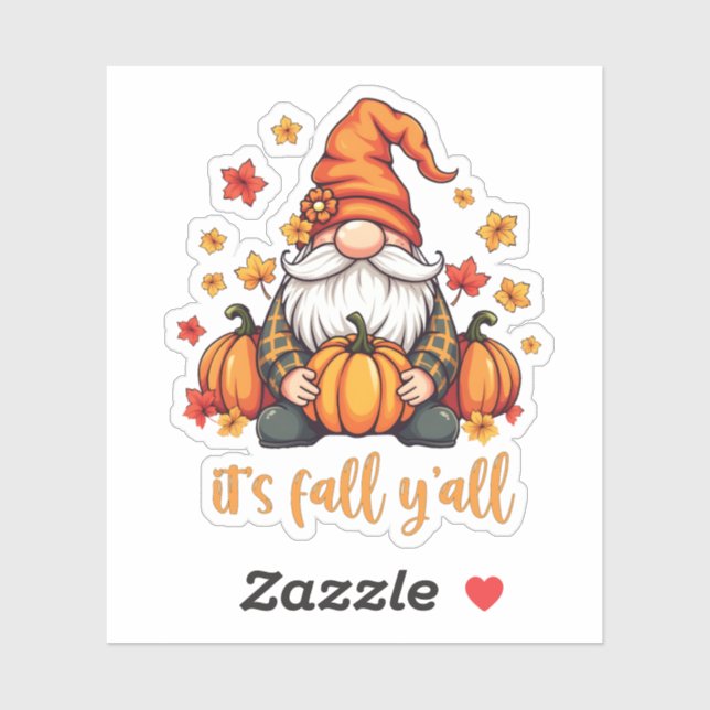 It's Fall Y'all Gnomes Pumpkin Autumn Thanksgiving (Sheet)