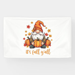 It's Fall Y'all Gnomes Pumpkin Autumn Thanksgiving Banner