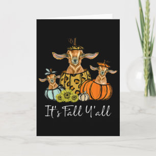 It's Fall Y'all Goat Animal Leopard Pumpkin Fallin Card