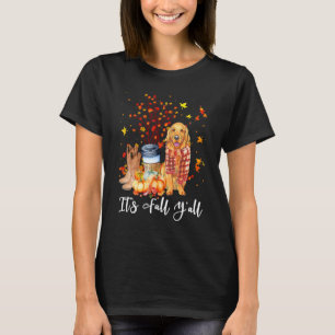 It's Fall Y'all Golden Retriever Dog Pumpkin Fall T-Shirt