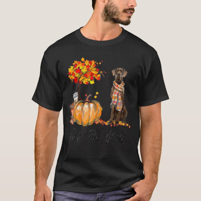 It's Fall Y'all Great Dane Dog Lovers Thanksgiving T-Shirt (Front)