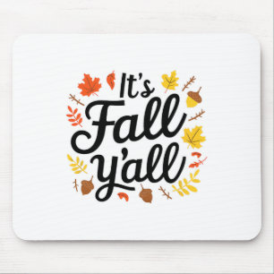 It's Fall Yall Halloween Bats Pumpkin Fall Hallowe Mouse Mat