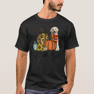 It's Fall Y'all Labrador Retriever Leopard Pumpkin T-Shirt