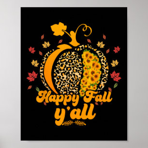 Its Fall Yall Leopard Print Pumpkin Sunflower Hall