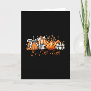 It's Fall Y'all Leopard Pumpkins Plaid Pumpkin Aut Card