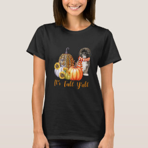 It's Fall Y'all Lhasa Apso Dog Leopard Pumpkin Fal T-Shirt