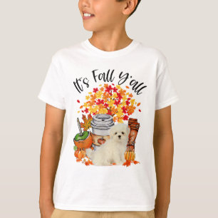 It's Fall Y'all Maltese Dog Pumpkin Fall Autumn T-Shirt