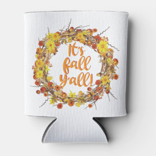 It's Fall Y'all Orange Autumn Leaves Can Cooler